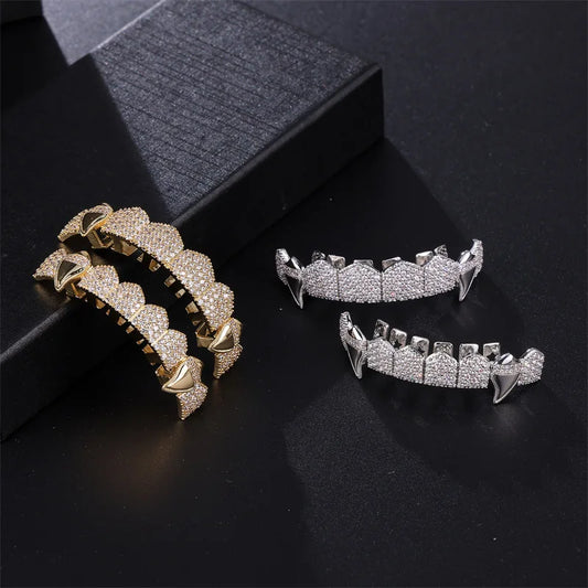 Htpwe Hip Hop Full CZ Teeth Grillz